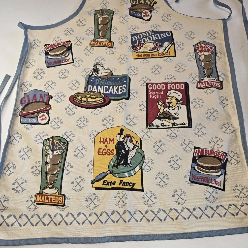 Kitchen Cooking Apron Adjustable Neck Waist Tie Graphic Print‎ One Size